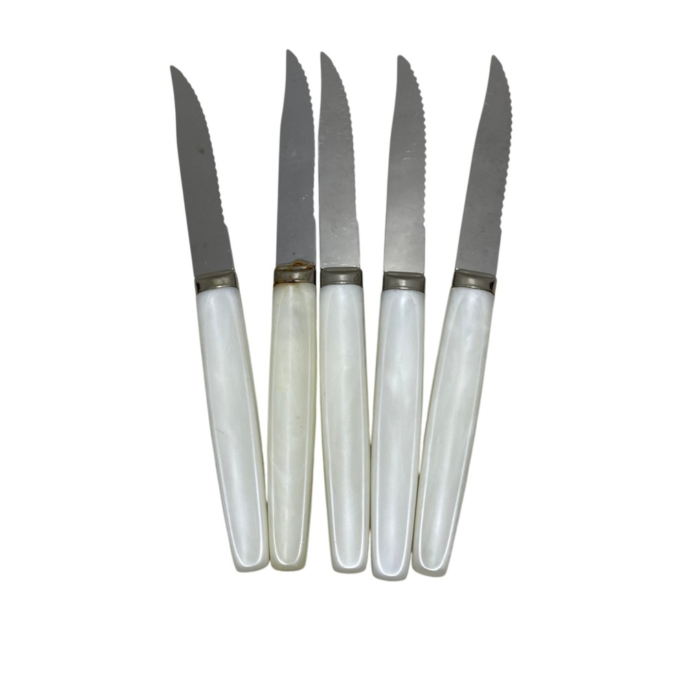 Lot of Vintage Silverware 5 Unknown Knives Set of Rosteri